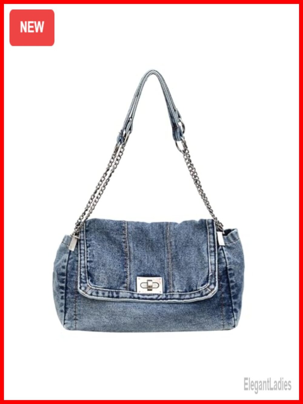 Large Denim Tote Purse Casual Retro Crossbody Lightweight Canvas Handbag with